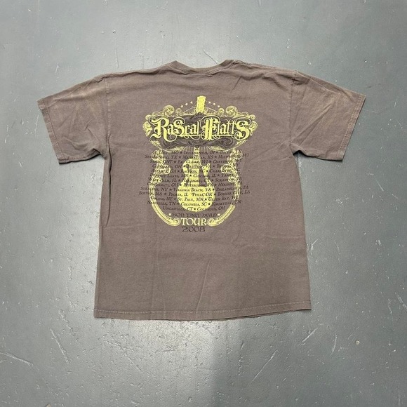 Vintage retro y2k 2008 Rascal Flatts country music double sided big print Tshirt - Picture 2 of 4